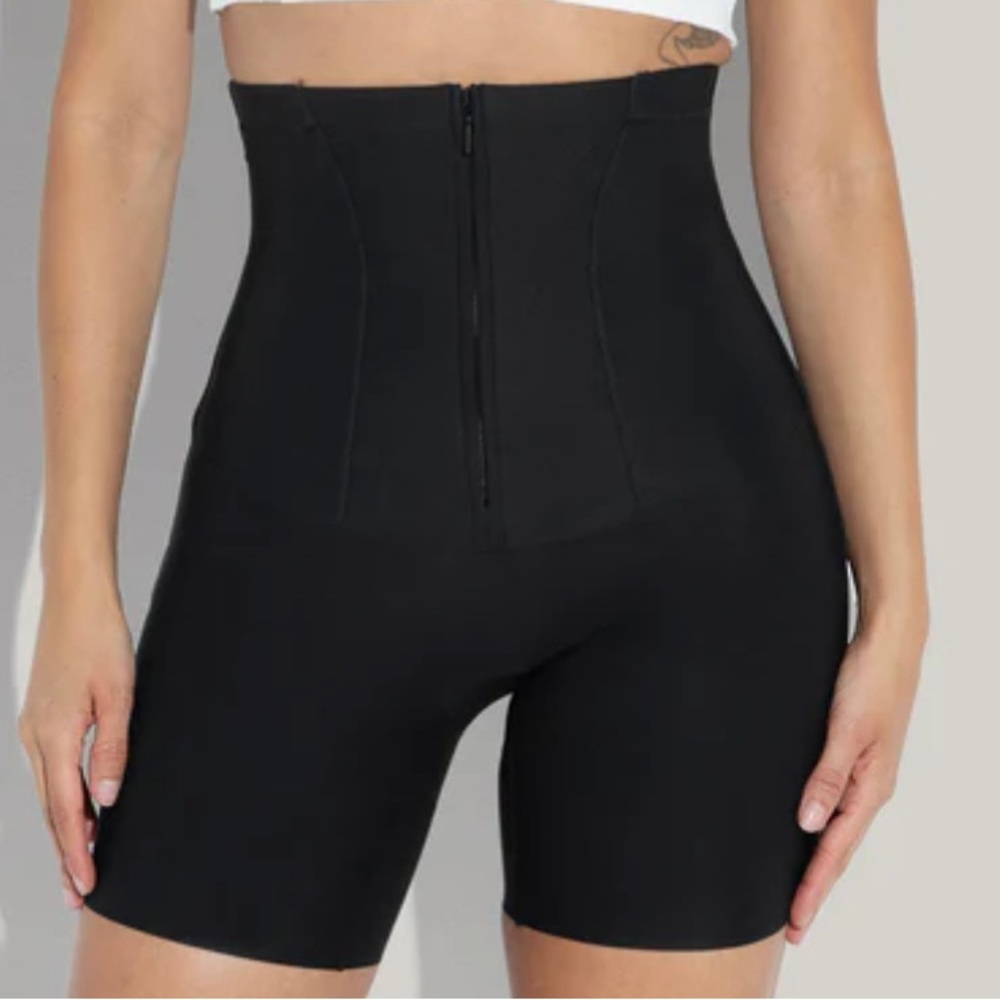 High-Waisted Black Shapewear Shorts